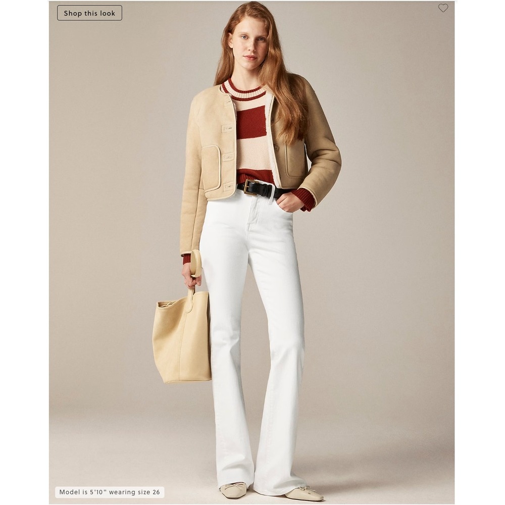J.Crew Bootcut Jeans White Denim High Rise Size 30 NWT CH685